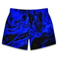 thumbnail image 4 of Black & Blue Marble Swirl Swim Trunks, 4 of 9