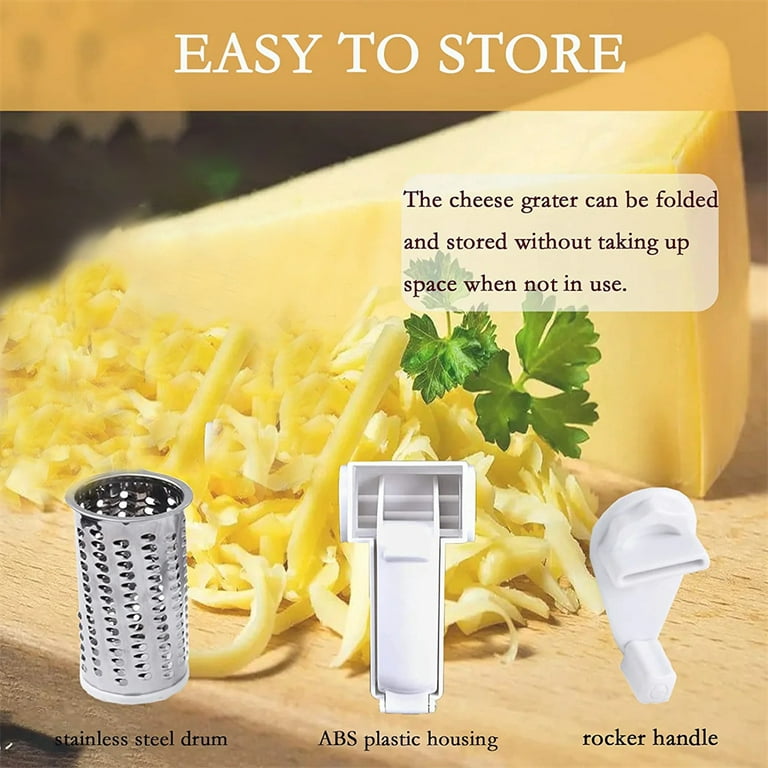 NOGIS Rotary Cheese Grater, Cheese Shredder - Manual Hand Crank Handheld  Cheese Cutter with Stainless Steel Drum for Grating Hard Cheese, Chocolate