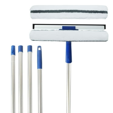 ITTAHO Window Squeegee, 58 inch Long Handle Cleaning Tool & 2PCS Microfiber Pad, Blue