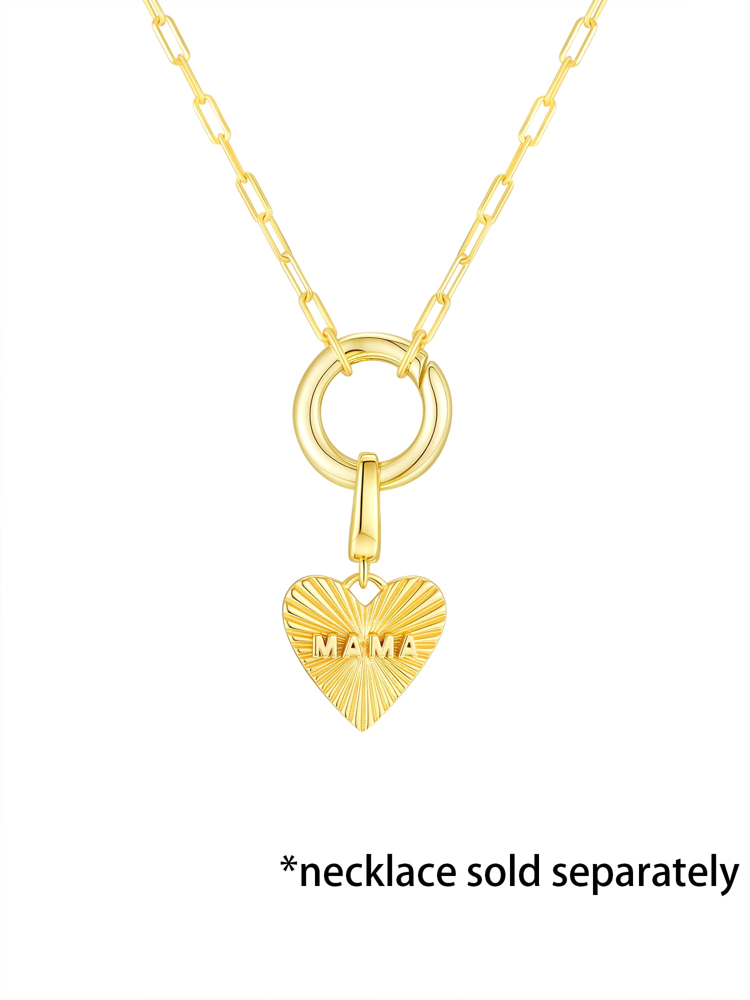 Brilliance Fine Jewelry Mama Heart Charm in 14KT Gold Plated Sterling Silver
