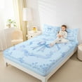 thumbnail image 4 of Feelyou Blue Princess Bow-tie Full Size Sheets, Mandala Damask Bed Sheets, 4pcs, 4 of 7