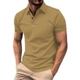 thumbnail image 1 of YDLCAFD European Pure Color and Versatile Men Casual Loose Collar Button Open Collar Ribbed Sports Short Sleeved Shirt, 1 of 6