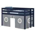 thumbnail image 4 of Bedz King Contemporary Low Loft Twin Bed with End Ladder, Blue with Gray & White Tent, 4 of 9
