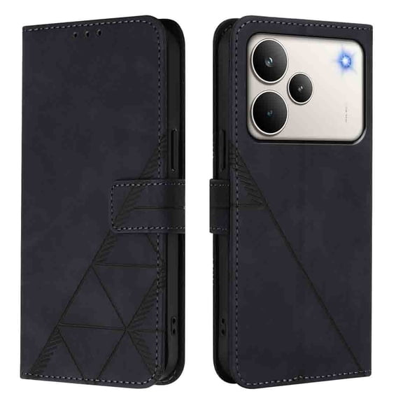 Phone Case for Realme P4 Pro 5G Wallet PU Leather Case with Card Slots Kickstand Shockproof Magnetic Flip Phone Cover, Black
