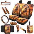 thumbnail image 2 of HUIACONG Automotive Interior Accessories, with Car Cup Coaster Set Rearview Mirror Protector, 14 Pack Durable Suitable for SUVs Sedans Horse Sunflower Sunset Print, 2 of 8