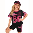 thumbnail image 2 of Kids Girl Outfits Girls Letter Print Short Sleeve Crew Neck T Shirt and Shorts Set Digital Graphic Combo for Everyday Play Black 9 Years-10 Years, 2 of 7