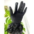 thumbnail image 2 of Touchscreen-Compatible Black Knit Gloves with Fuzzy Faux Fur Detail - Stylish Winter Tech Accessory for Her, 2 of 3