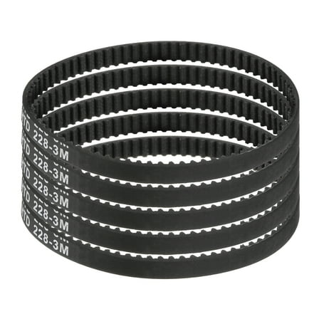 5 Packs HTD-3M Rubber Timing Belt 76 Teeth, 228mm Pitch Length x 6mm Width x 2.4mm Height, Pulley Timing Belt