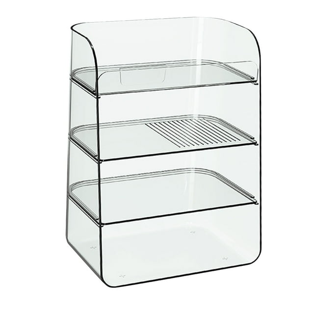 Makeup Organizer, Large Capacity Cosmetic Storage Box with Removable Dividers Makeup Holder Rack for Bathrooms Kitchens Living Rooms Offices