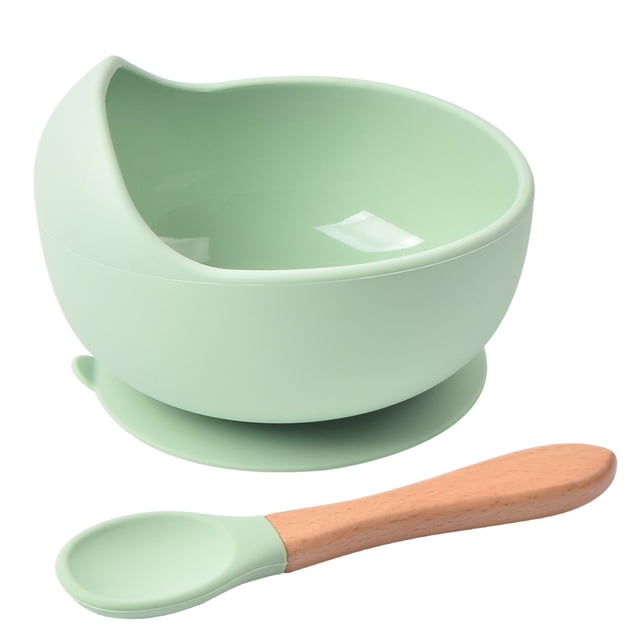 Xingzhi Bowl Spoon Set Toddler Food Feeding Silicone Bowl Spoon Kit Feeding Tableware Set, Y3