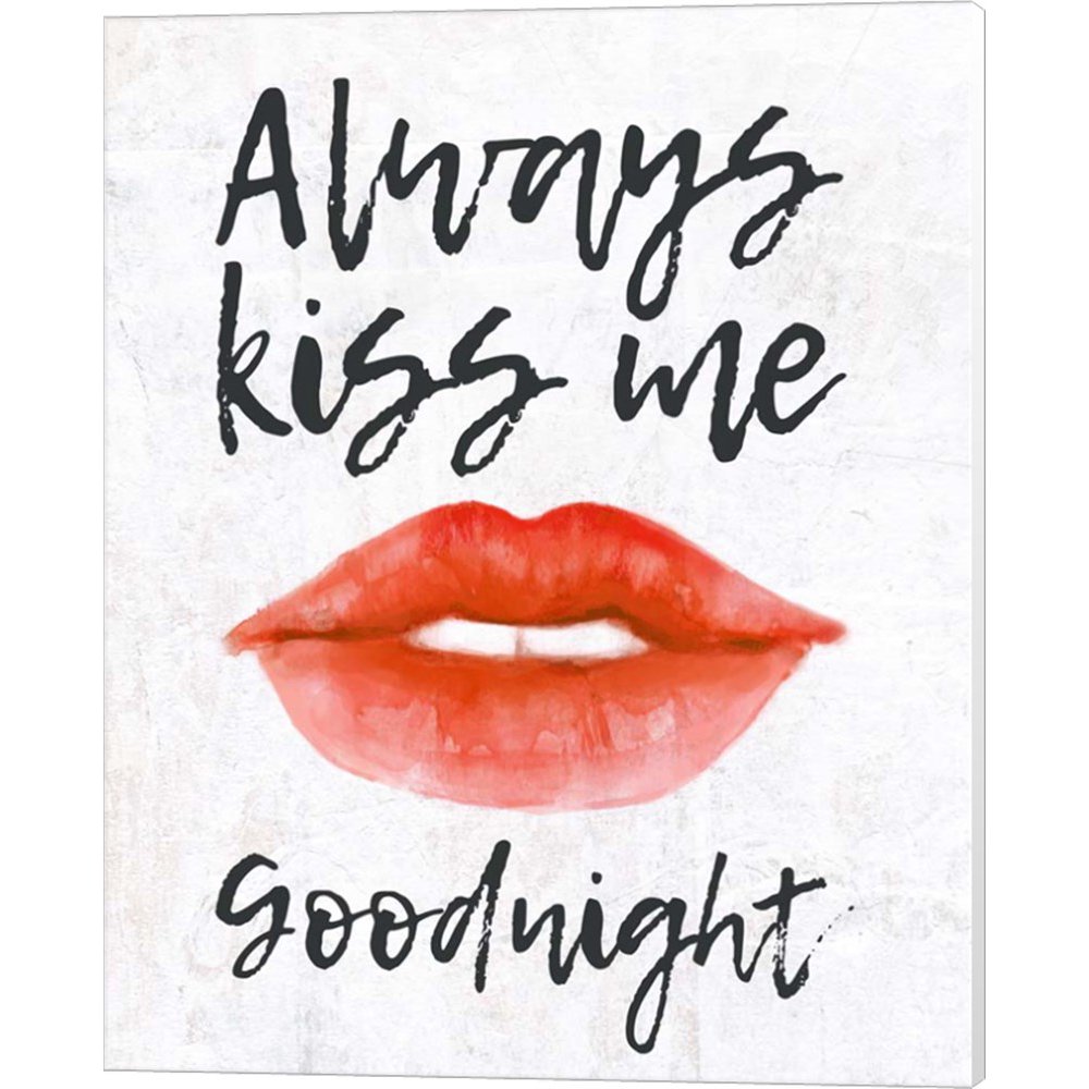 Lips Kiss Me Goodnight by Color Me Happy, Canvas Wall Art, 16W x 20H