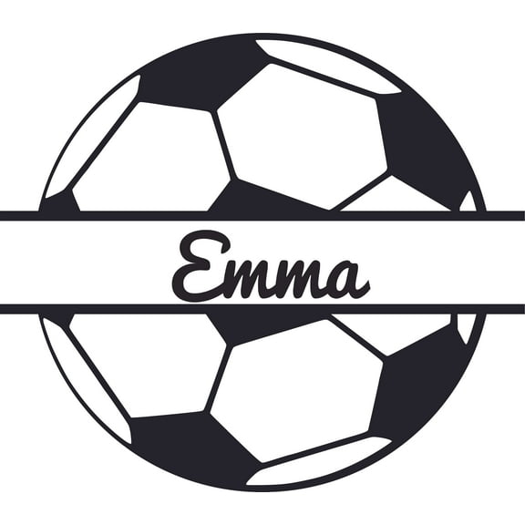 Soccerball Soccer Team Sports Customized Wall Decal - Custom Vinyl Wall Art - Personalized Name - Baby Girls Boys Kids Bedroom Wall Decal Room Decor Wall Stickers Decoration Size (40x40 inch)