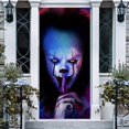 thumbnail image 1 of 1pc, Clown Halloween Banner Decoration Supplies Trick Or Treat Horror Killer Creepy Scary Terror Backdrop Background Decor For Birthday Party Photo Props Favor Flag, 1 of 4