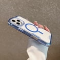 thumbnail image 5 of Dteck Magnetic Case for iPhone 11, Compatible with MagSafe, Shockproof Protective Bumper Phone Case for iPhone 11,Blue-Clear Back, 5 of 7
