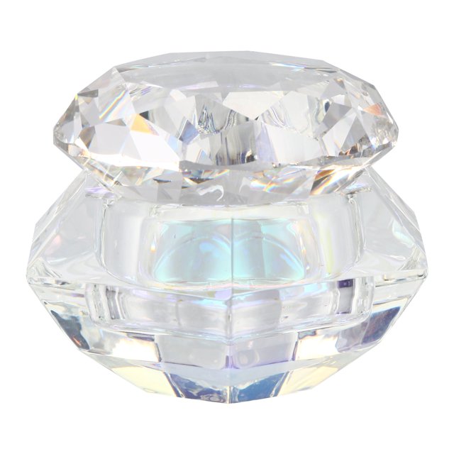 Frasco de cristal con tapa en forma de diamante, a prueba de fugas, para esmalte de uñas y cosméticos.