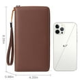 thumbnail image 5 of MINKUROW Womens Wallet RFID Blocking Leather Zip Around Wallet Large Capacity Long Purse Credit Card Clutch Wristlet Coffee, 5 of 7