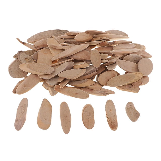250 piezas de madera flotante en rodajas de rama para bricolaje, artesanías, esculturas, arte de pared, Oval 4.2-8cm
