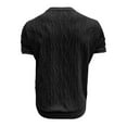 thumbnail image 4 of Chiccall Mens Knit T Shirts Casual Short Sleeve Crew Neck Textured Summer Shirt Tops Black, 4 of 5