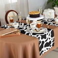 thumbnail image 6 of Table Runner 72 Inches Long for Kitchen Dining, Black and White Dresser Scarf Farmhouse, Dining Table Decorations for Wedding/Parties, Farmhouse Cow Black White 13 x 72 In, 6 of 9