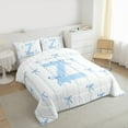thumbnail image 3 of Castle Fairy Teens Boys Girls Bowknot Personalized Initial Z 3 Pieces Queen Comforter Set,Blue Geometric Stripes Ultra Soft Bedding Sets,Dreamy Princess Bedding Comforter Set, 3 of 8