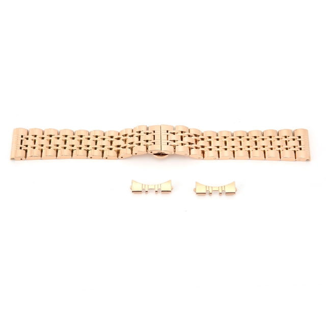 Correa de reloj de longitud ajustable Reemplazo de correa de reloj de acero inoxidable para relojero Oro rosa 24 mm / 0,94 pulgadas