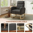 thumbnail image 6 of FFH Rocking Chair with Footrest, Rocking Chair for Nursey, Teddy Armchair with High Backrest and Side Pockets, Accent Chair for Living Room, Bedroom, Dark Gray, 6 of 10
