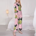 thumbnail image 5 of Wukai Panda Avocado Print Women's Pajama Set - Soft Long Sleeve Sleepwear for Comfort and Style-Large, 5 of 9