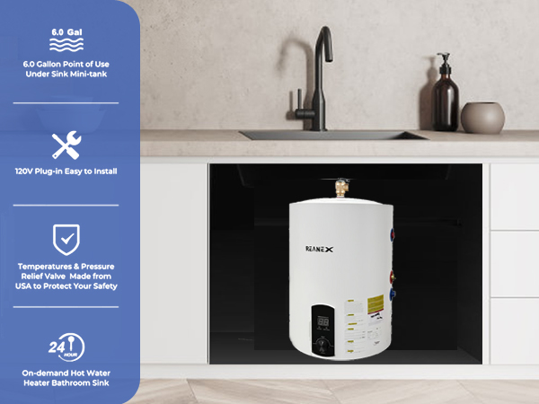 2000W Electric Hot 10 gallon Water Heater Storage, RV TR Endless Trailer Indoor Waterproof Shower Water Heater Compact Point-of-Use, Bathroom Shower (40L) plug in 120v