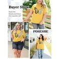 thumbnail image 5 of XCHQRTI Butterfly Graphic Plus T-Shirts Women Graphic Casual Shirt Floral Short Sleeve Tee, 5 of 7