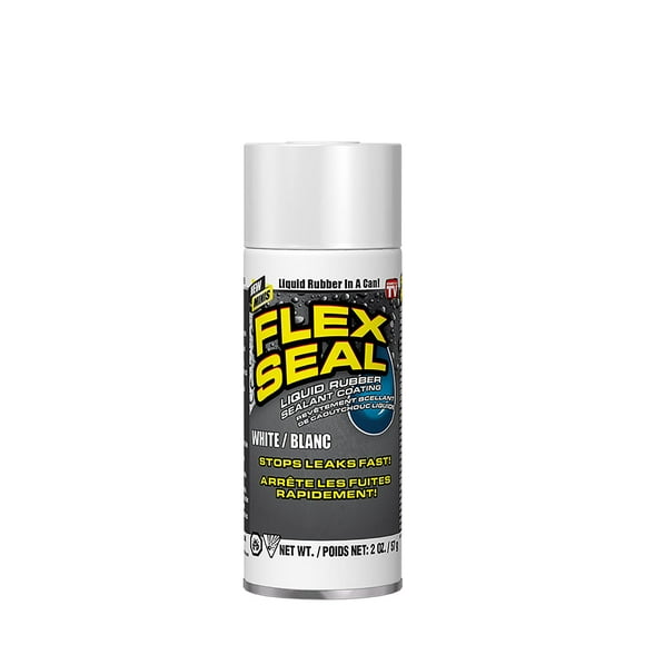 Flex Seal Mini, Blanc, Revêtement de Mastic en Caoutchouc Liquide Aérosol, 2 oz
