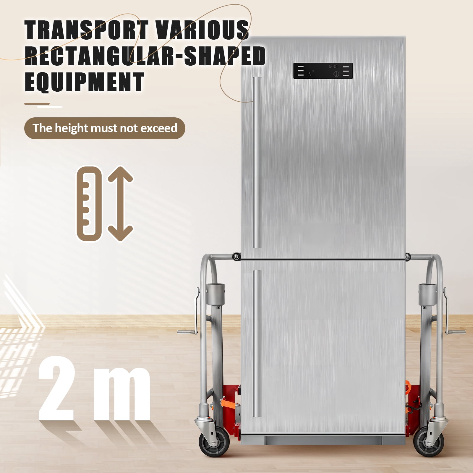 LEDMOMO Heavy Duty Furniture Dolly with Aluminum Frame for Hotel Moving and Lifting