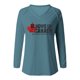 thumbnail image 3 of MHFRRA Camiseta de Manga Larga con Cuello En V y Estampado de La Bandera de Canadá para Mujer Azul Cielo, 3 of 3