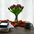 thumbnail image 4 of Tulipanes artificiales Mandy, flores sintéticas de poliuretano, color marrón, 20 tallos, 4 of 9
