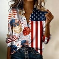 thumbnail image 6 of Atogsazn 4th of July Satin Silk Shirt for Women Dress Casual Button Down Long Sleeve Shirts Blouse Tops Outfit Wine XL Fashion, 6 of 6