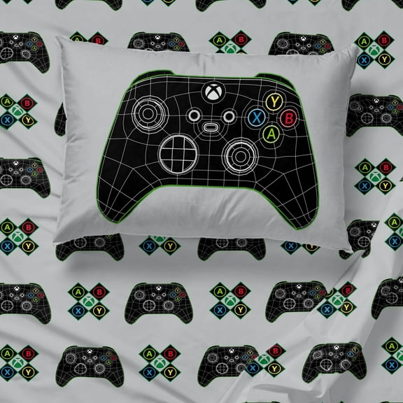 Xbox 3D Hardware 4 Piece Full Size Bed Sheet Set - Gamer Room Decor