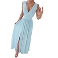 thumbnail image 1 of Ketyyh-chn99 Robes Grande Taille pour Femmes Grande Taille Robe Évasée à Fleurs Manches Longues Robe Longue Confortable Vert,2TG, 1 of 5