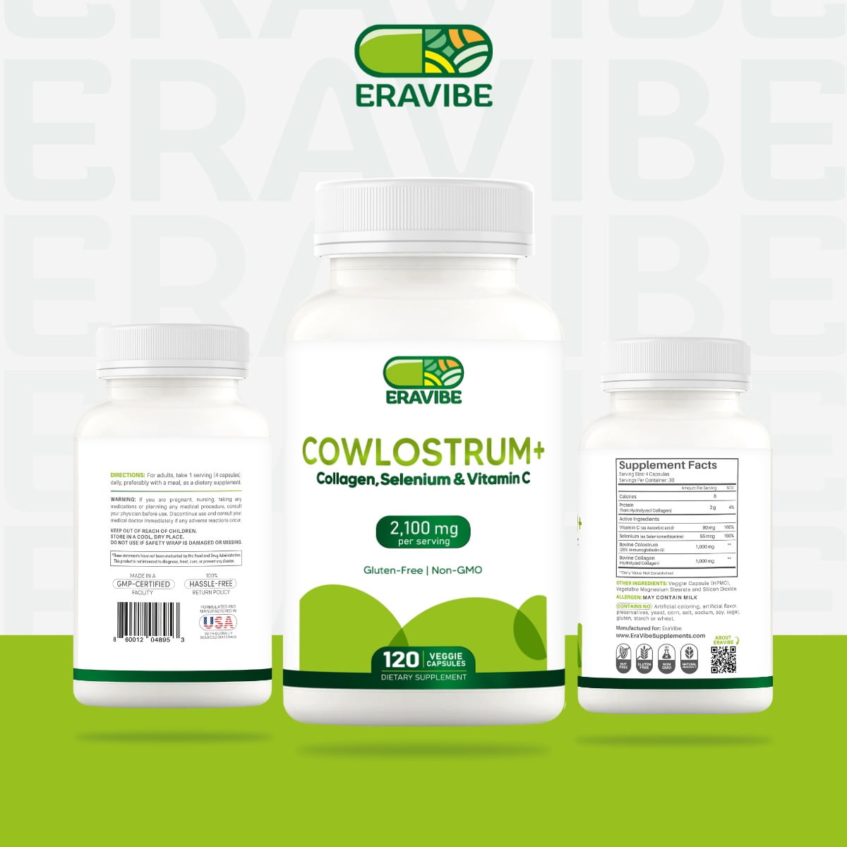 Colostrum + Collagen + Vitamin C & Selenium , 120 capsules