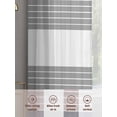 thumbnail image 7 of Navy Blue Grey Stripe Semi Sheer Curtains 72 Inch Length 2 Panels Set, Modern Art Horizontal Striped Sheer Kitchen Curtain Privacy Voile Window Curtain for Living Room Bedroom Rod Pocket Drapes, 7 of 7
