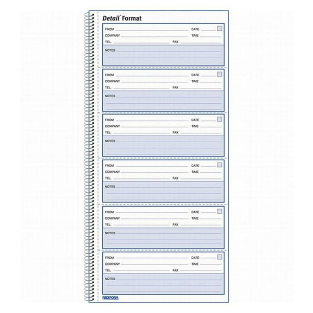 Rediform, RED51113, Voice Mail Log Book, 1 Each, White - Walmart.com