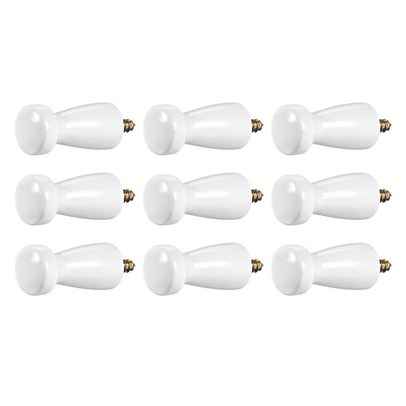 Unique Bargains Wall Hooks Screw-On Solid Wood Hook Coat Hook Shaker Pegs Decorative Wall Mount Hook 22mmx48mm(DxL) White , 9pcs