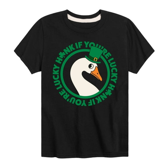 Instant Message - St. Patrick's Day Honk If Lucky - Toddler & Youth Short Sleeve Graphic T-Shirt
