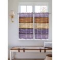 thumbnail image 2 of Farmhouse Purple Brown Living Room Curtains 2 Panel, Vintage Wooden Striped Cafe Window Treatment, Farmhouse Bedroom Bathroom Kitchen Curtains Drapes 104"x45", 2 of 6