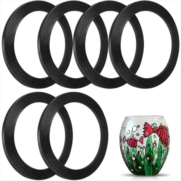 Paquete de 6 Alambres de Vidrio Coloreado - Rollo de Alambre para Apliques de Vidrio - Alambre Artificial de Vidrio Coloreado PET Negro para Pintura Sobre Vidrio