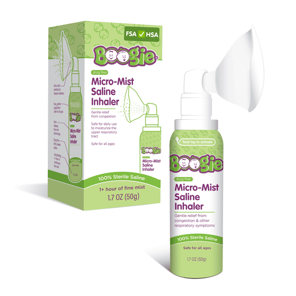 Boogie Sterile Drug-Free Micro-Mist Saline Inhaler for All Ages