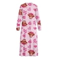 thumbnail image 5 of Xoenoiee Highland Cattle Heart Love Print Women Long Nightgown Sleepwear Warm Loungewear House Dress Valentine's Day Soft Long Sleeve Nightshirt Moomoo Dresses, Size 3XL, 5 of 7