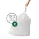 thumbnail image 4 of Simplehuman Code C - 100 unidades, paquetes de dispensador, forros de ajuste personalizado, bolsas de basura con cordón, 10-12 litros, 2.6-3.2 galones, blanco, 4 of 4