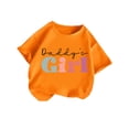 thumbnail image 5 of Going Out Tops for Girls Crewneck Funny Cute Summer Graphic Tees Shirts Casual Short Sleeve Cotton Tshirts 3 Years, Orange, 5 of 6