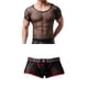 thumbnail image 1 of Bóxers de malla de flores para hombre, ropa interior de club, translúcida, cuello , camiseta de malla de , Yinane Camiseta de malla de los hombres, 1 of 8