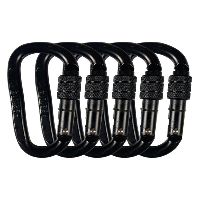 Hunter Safety Systems Recon Steel Carabiners - High-Strength, Easy-Locking, and Versatile Clips (5-Pack)