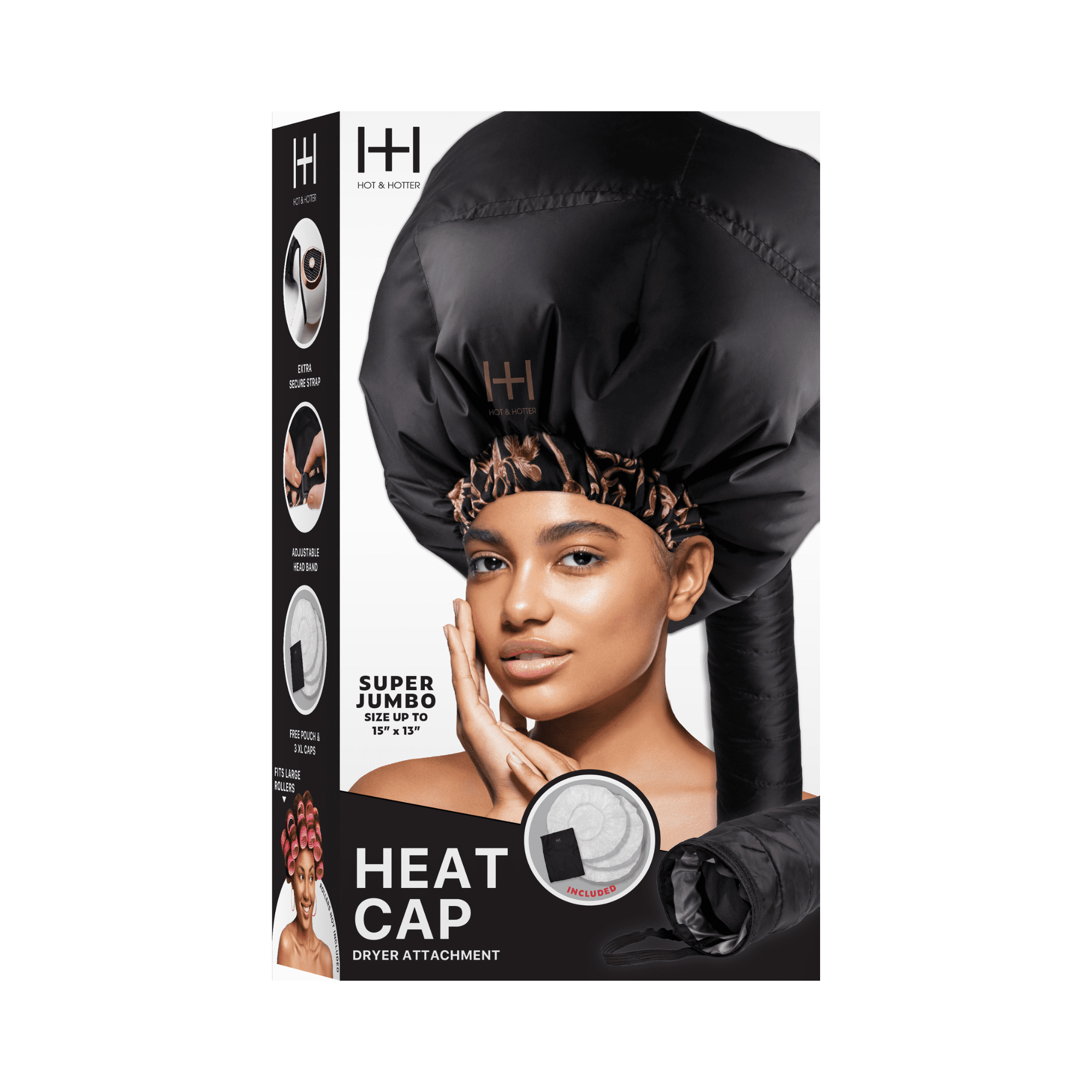 Hot & Hotter Super Jumbo Black Heat Cap Dryer Attachment
